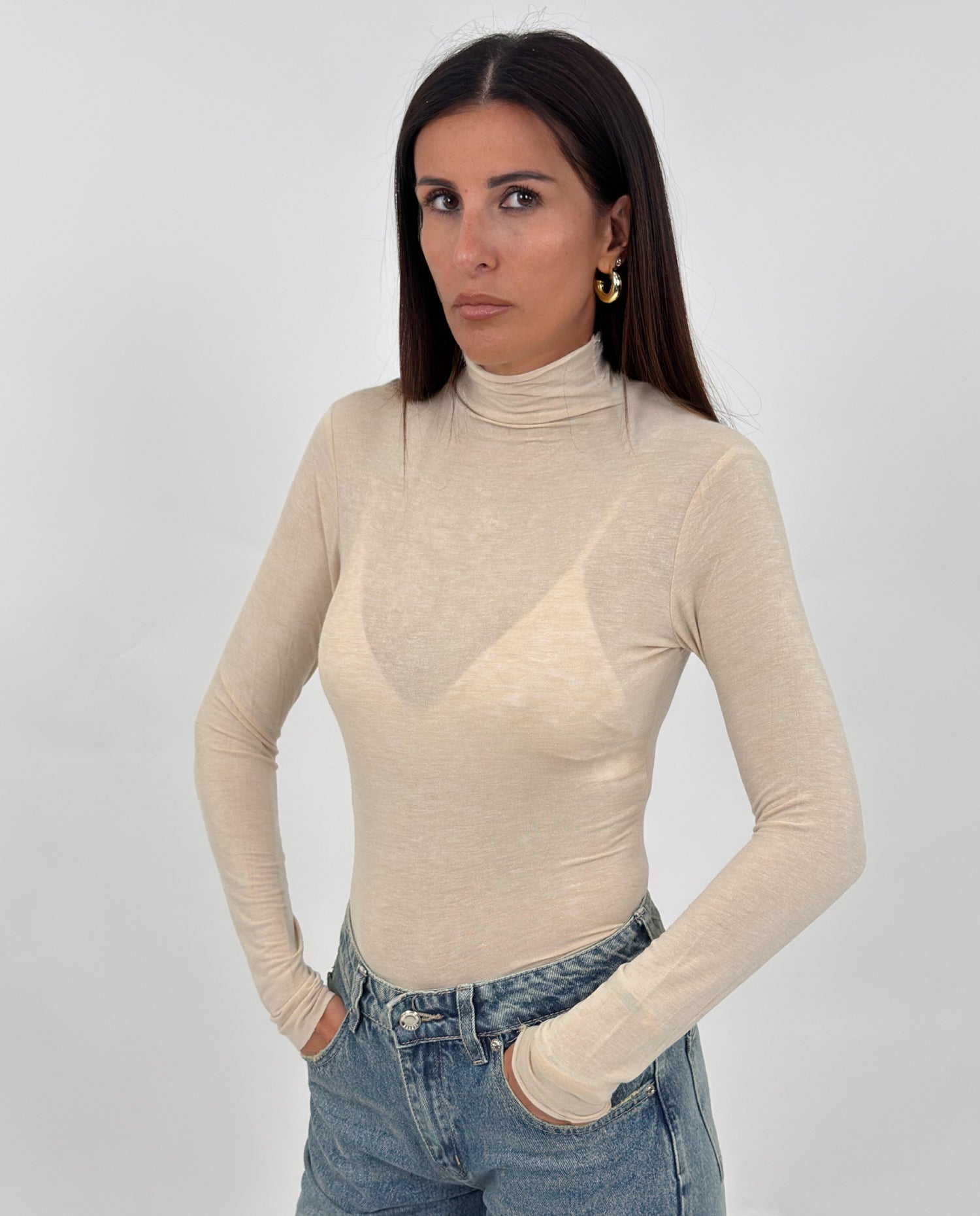Maglia - Lucy Mezzo Collo Beige