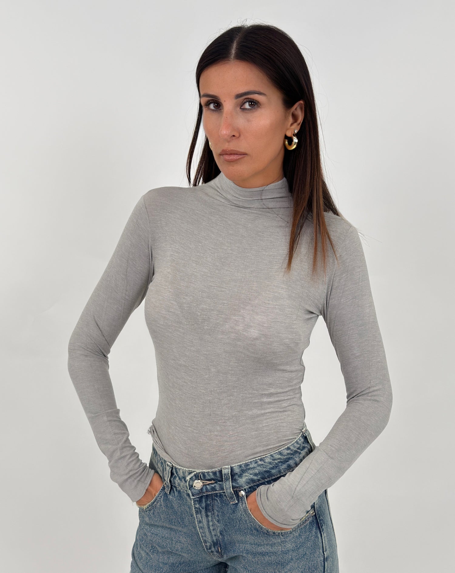 Maglia - Lucy Mezzo Collo Grigio