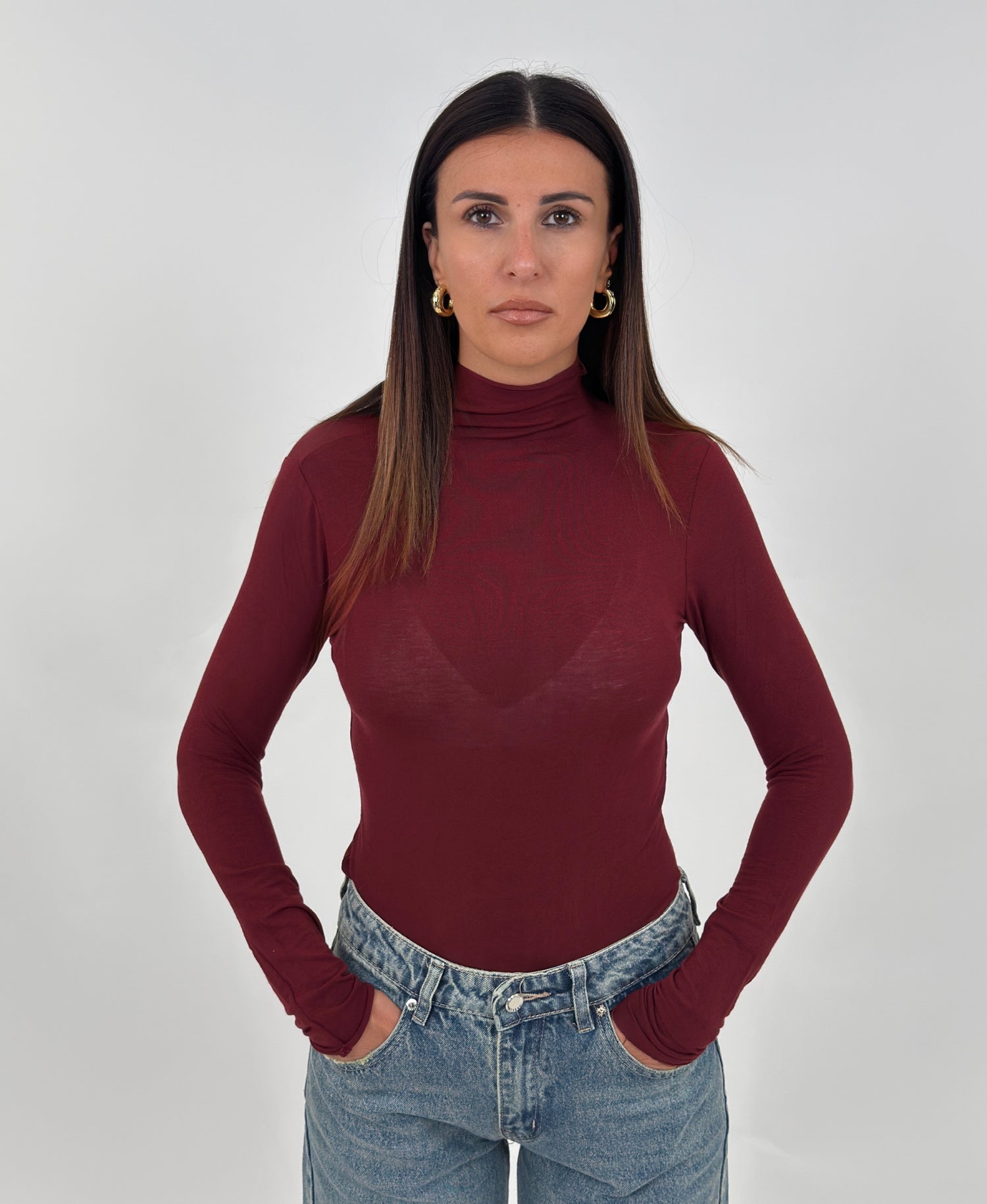 Maglia - Lucy Mezzo Collo Bordeaux