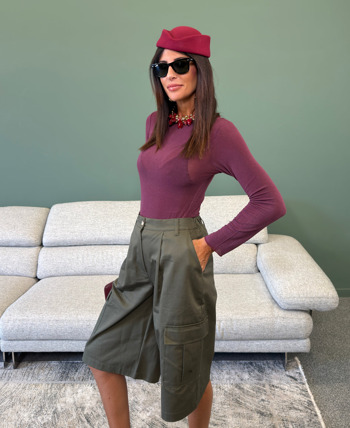 Shorts - Bermuda Cargo Verde Militare