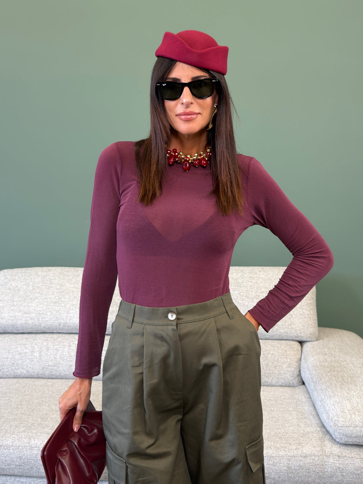 Maglia - Lucy Girocollo Bordeaux