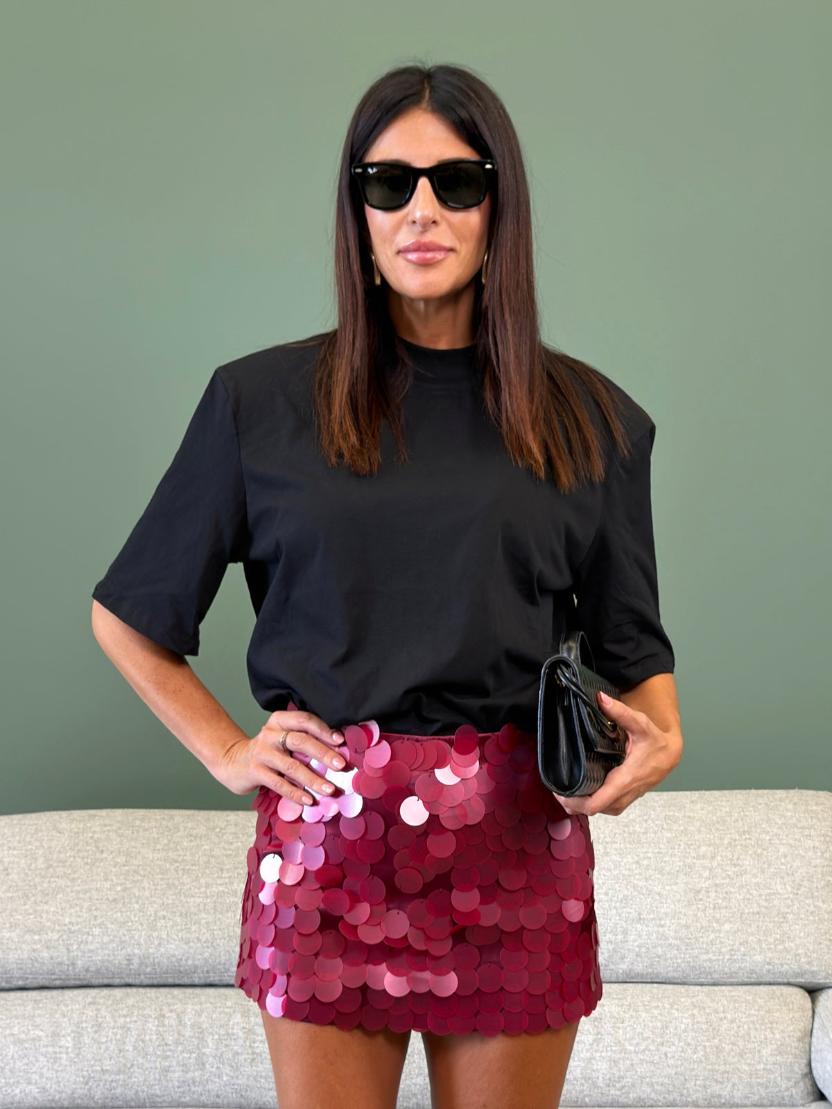 Shorts - Paillettes Amaranto Scuro