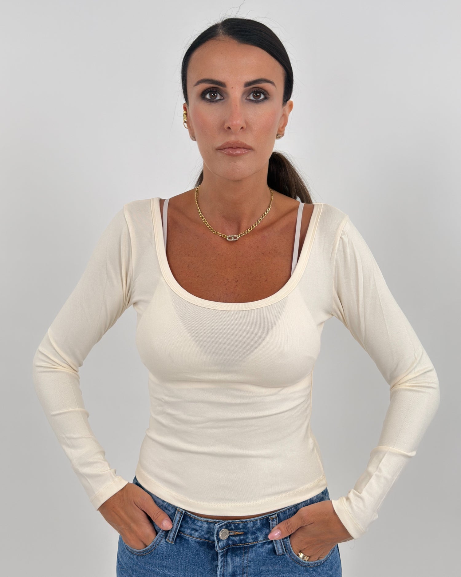 Maglia - Annie Liscia Avorio