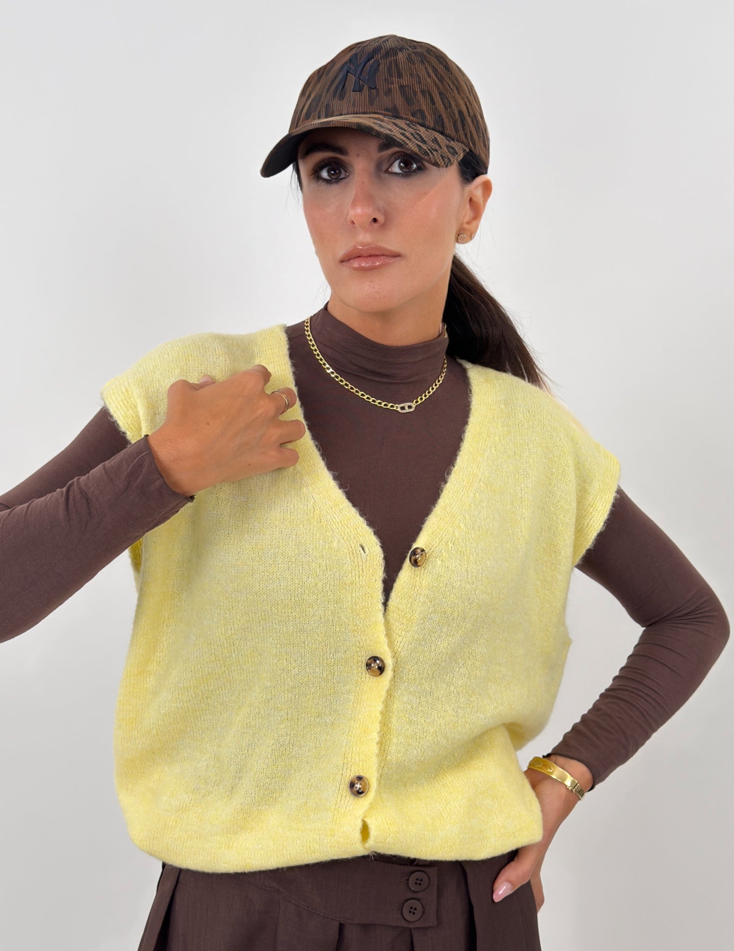 Cardigan Gilet - Amber Giallo