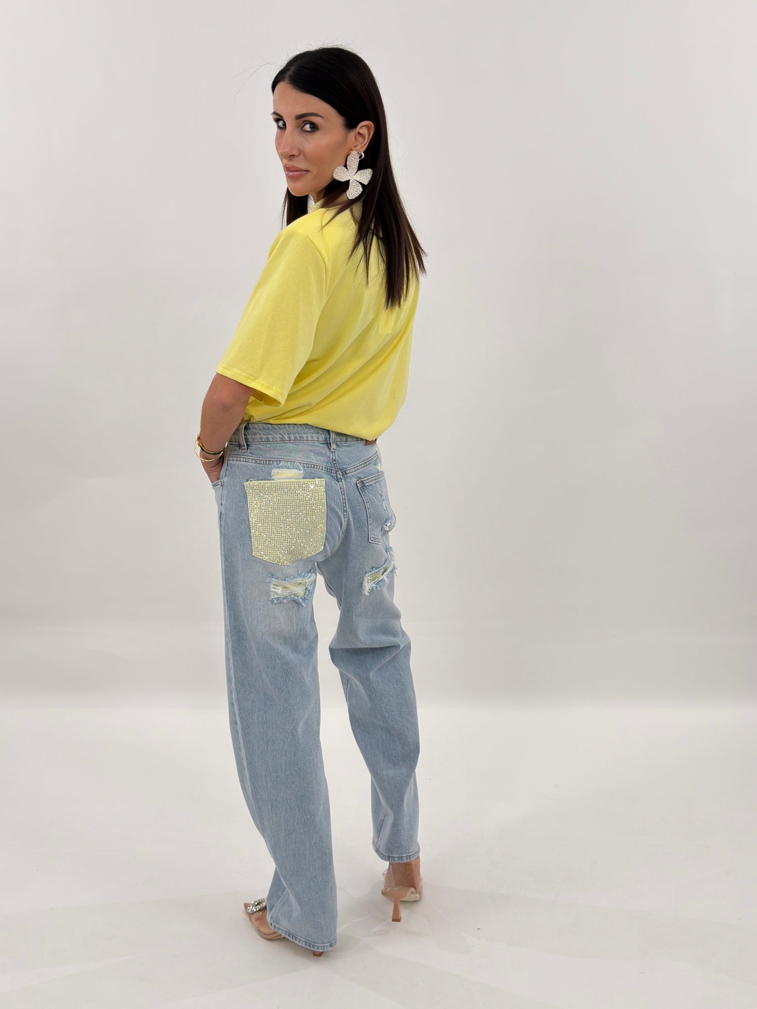 Jeans - Sparkly 3976 Lime Denim Chiaro