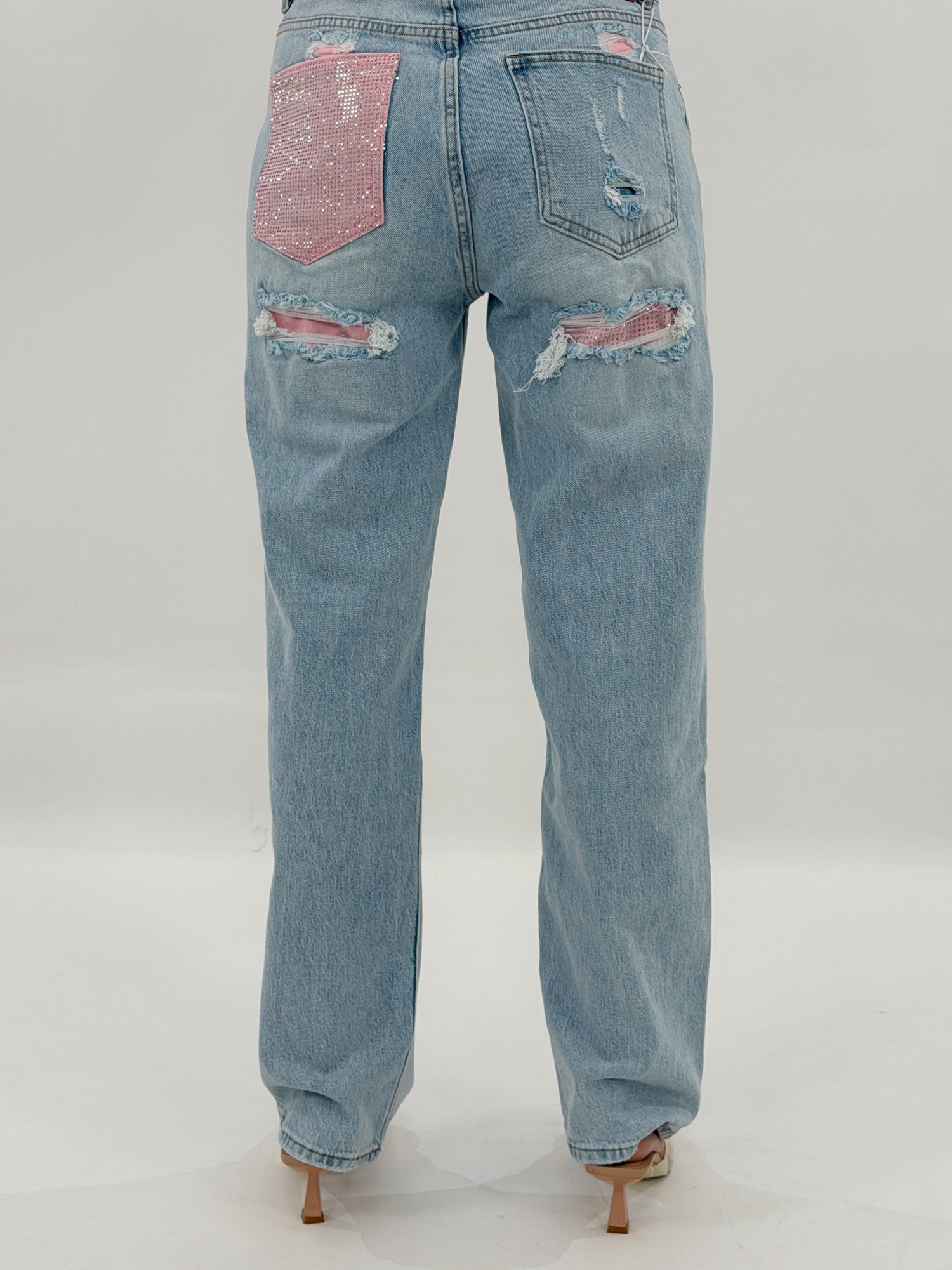 Jeans - Sparkly 3976 Rosa Denim Chiaro
