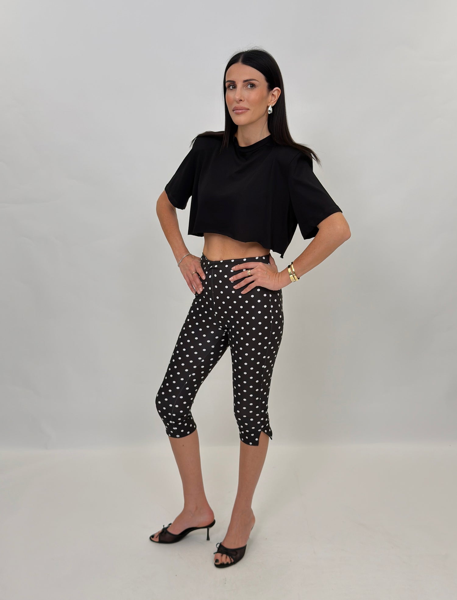 Leggins - Pinocchietto Pois Nero