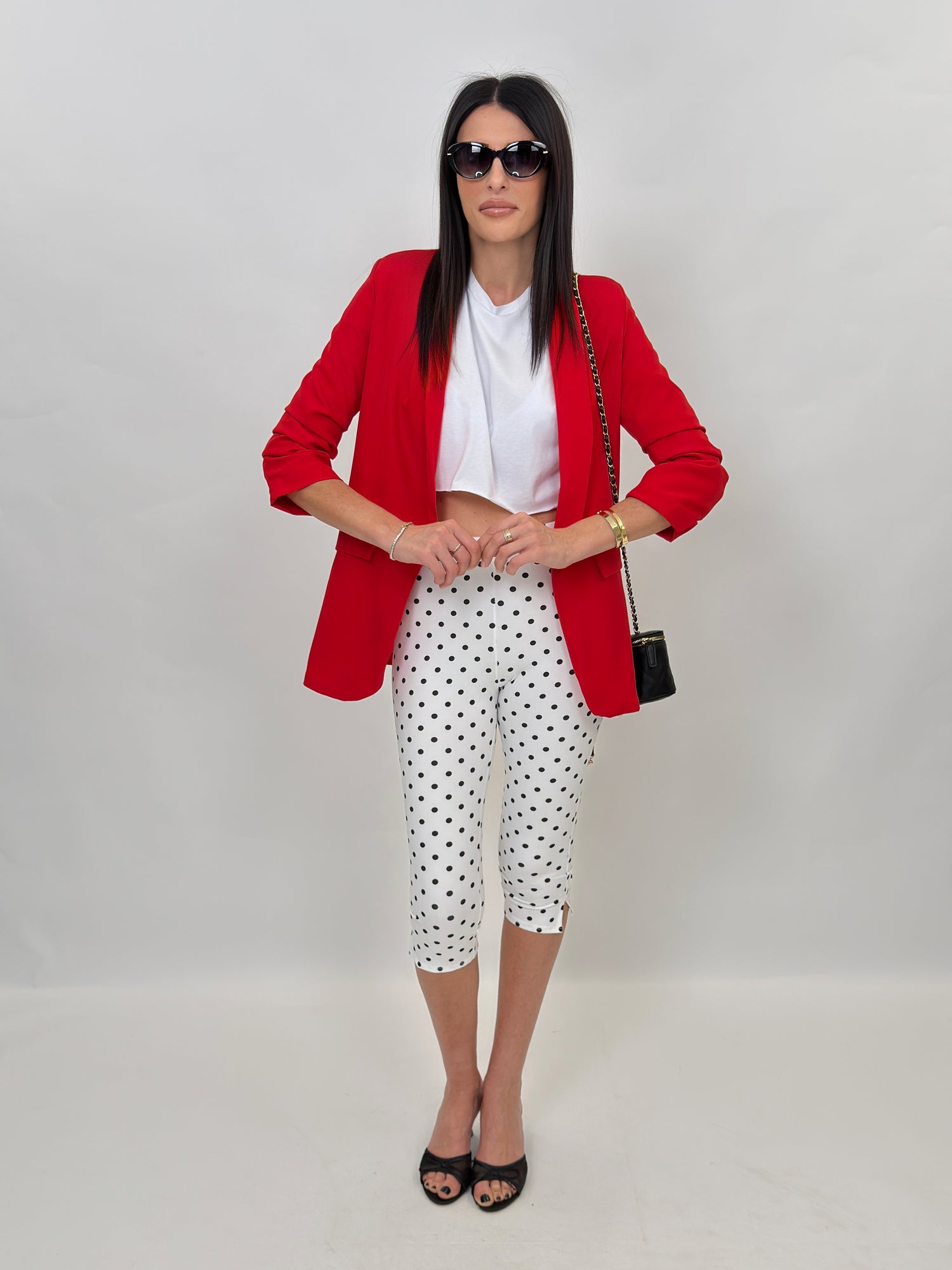 Leggins - Pinocchietto Pois Bianco