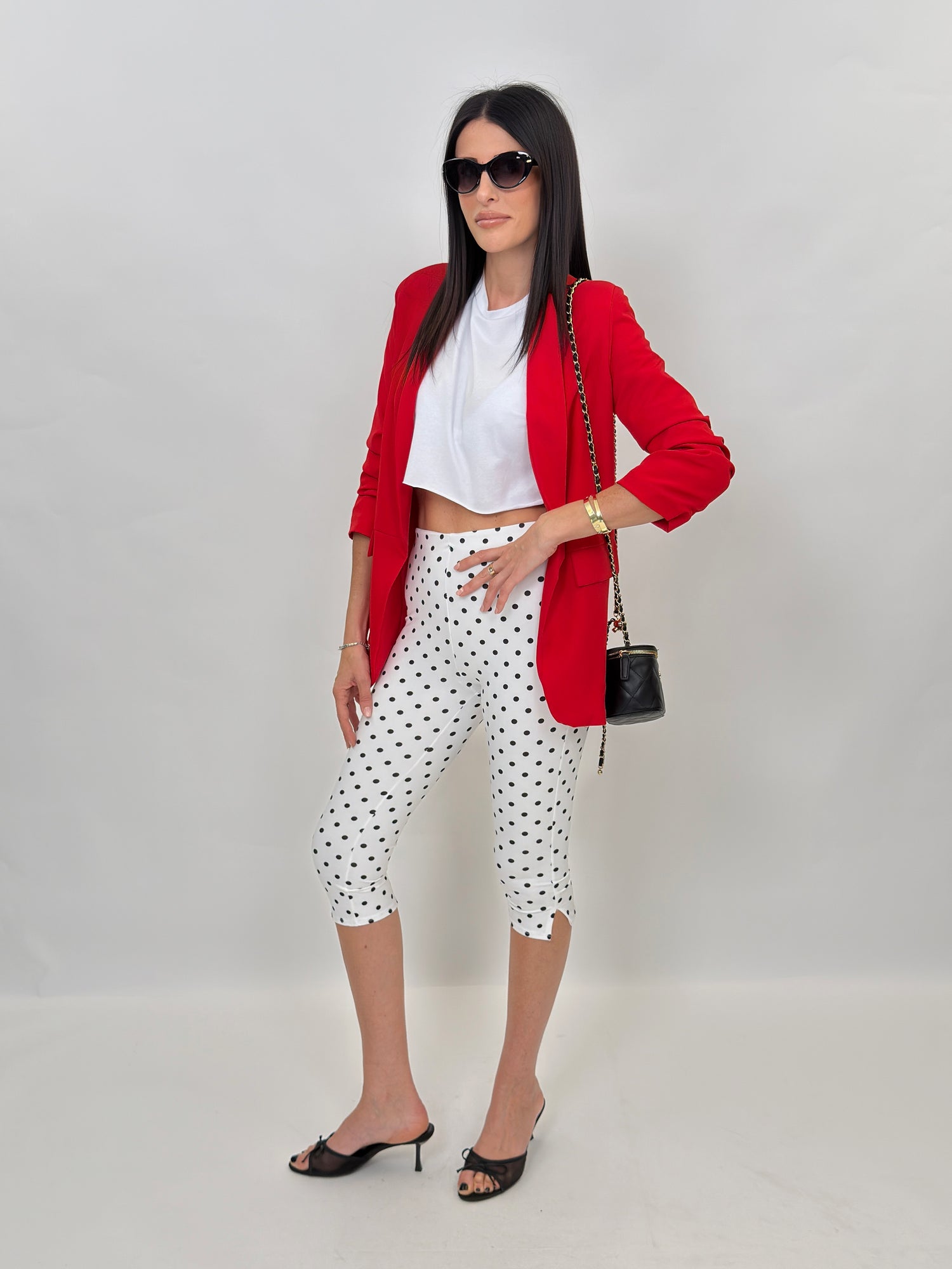 Leggins - Pinocchietto Pois Bianco