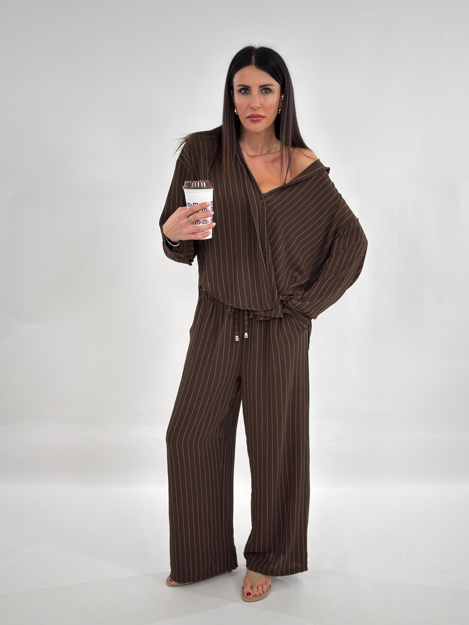 Cordset - Gabrielle gessato marrone