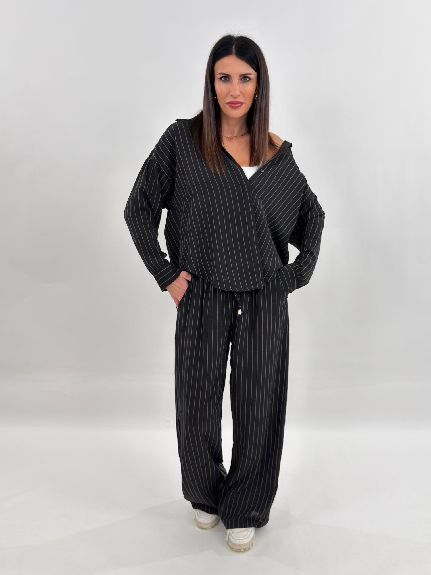 Cordset - Gabrielle gessato nero