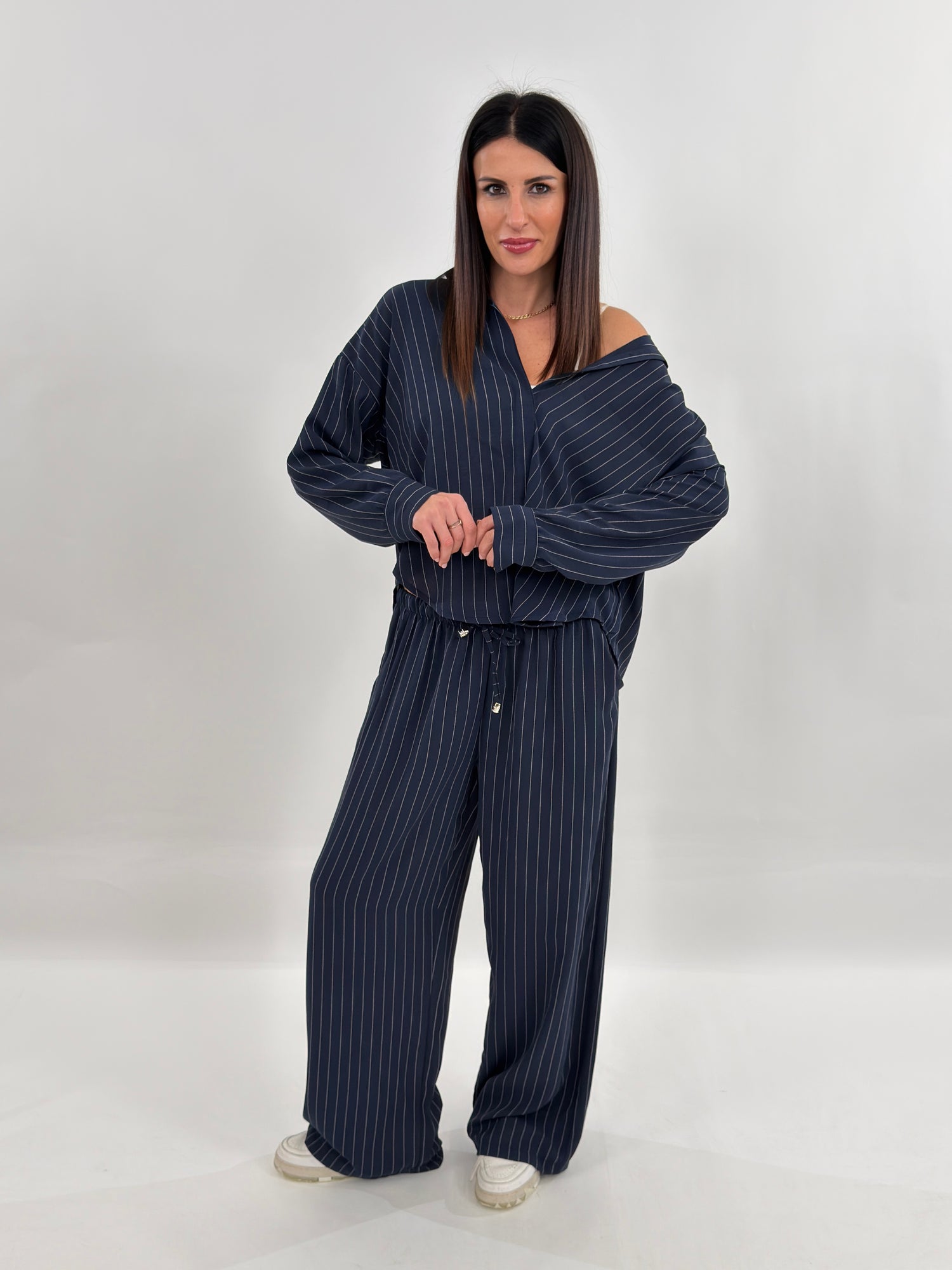 Cordset - Gabrielle gessato blue navy