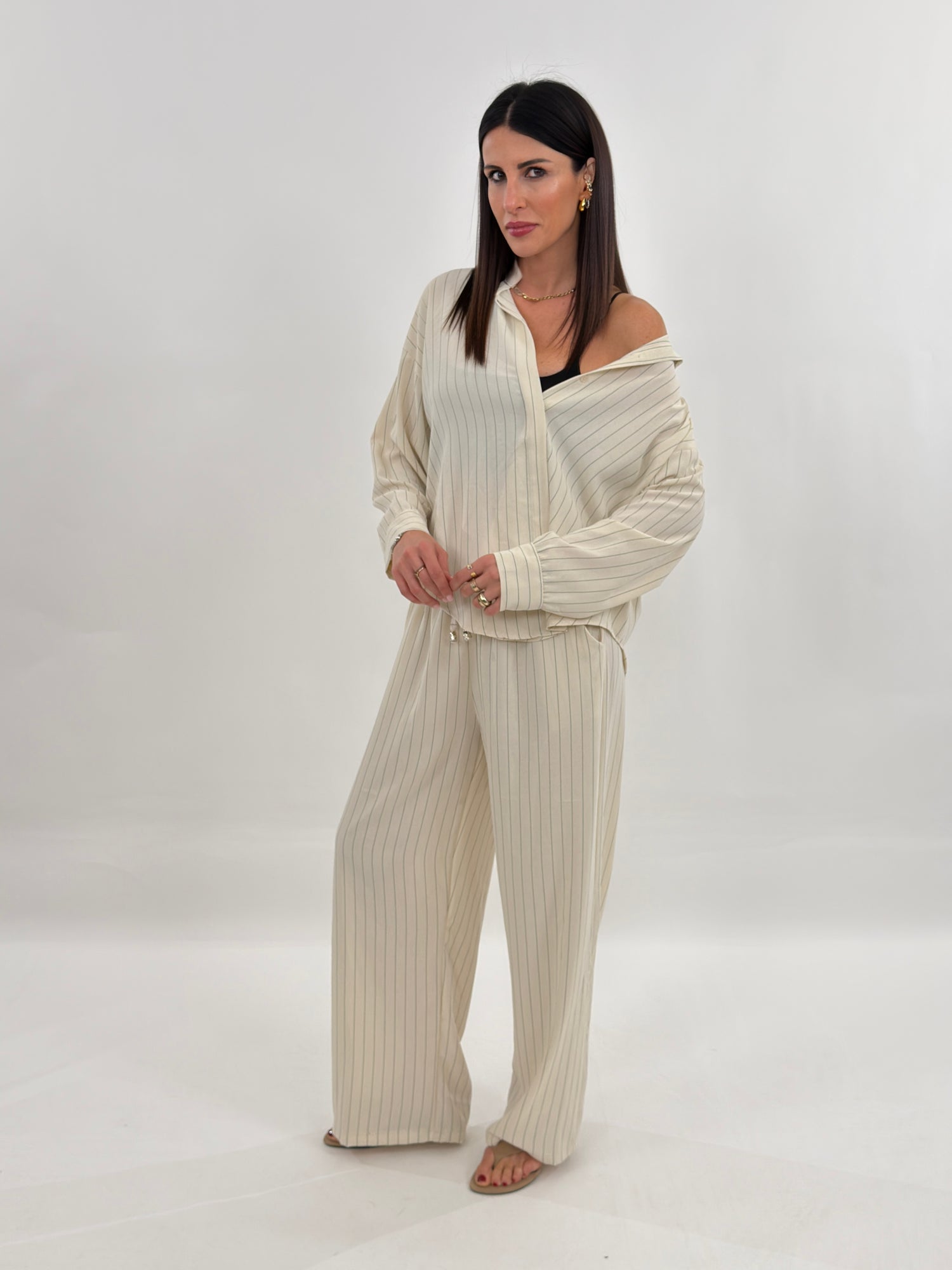 Cordset - Gabrielle gessato beige chiaro