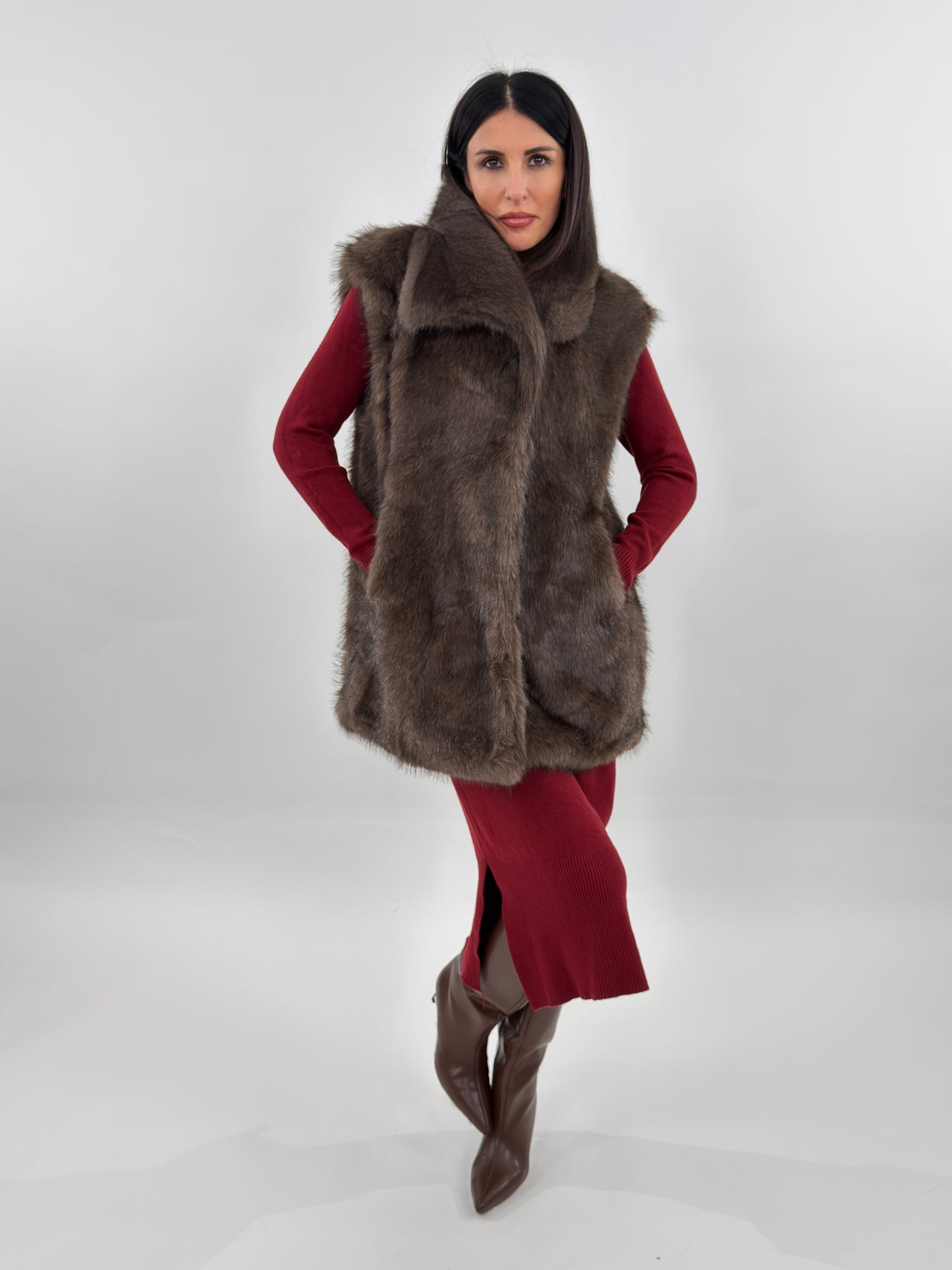 Pelliccia Smanicata - Warsaw Marrone
