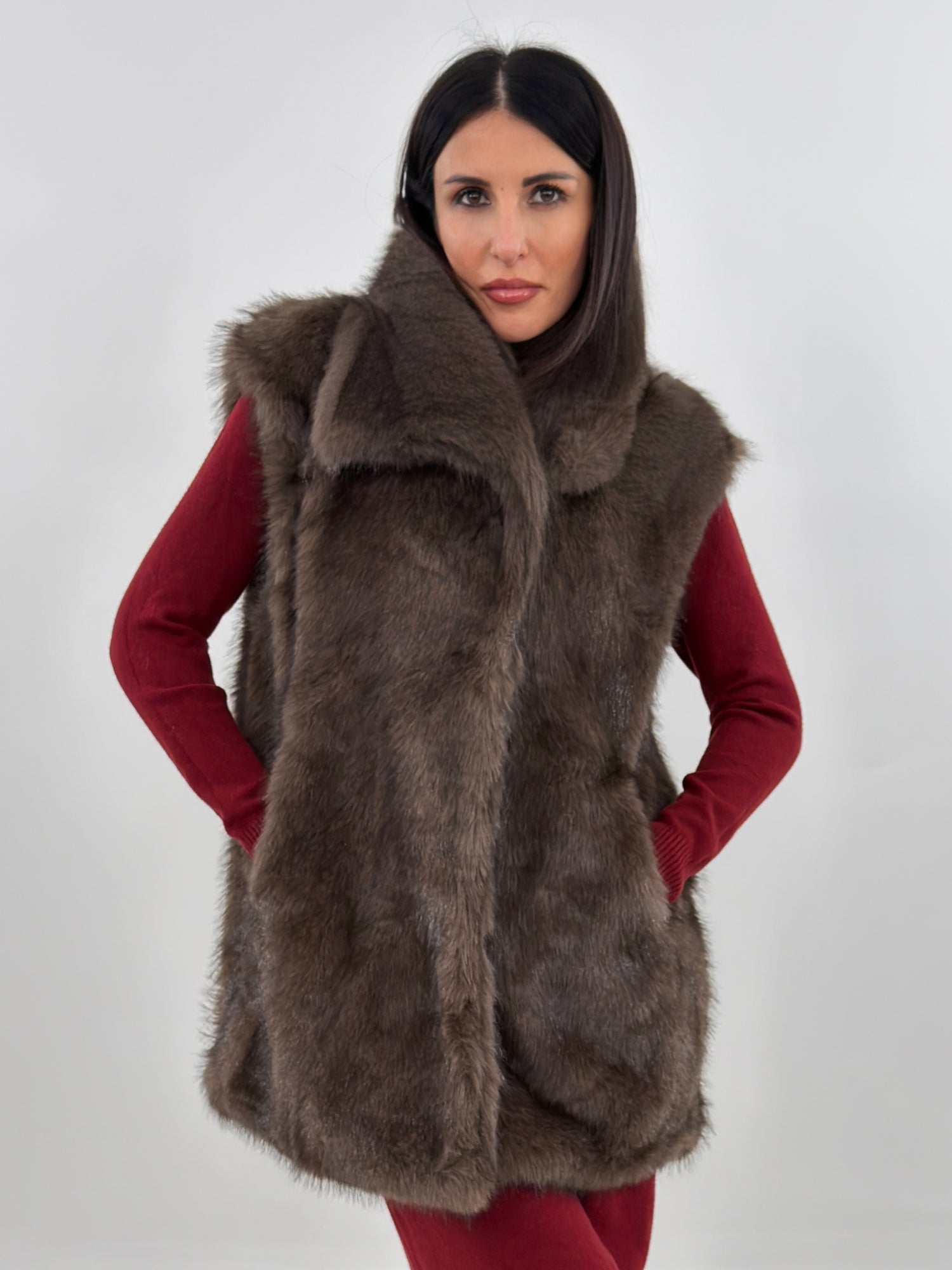 Pelliccia Smanicata - Warsaw Marrone