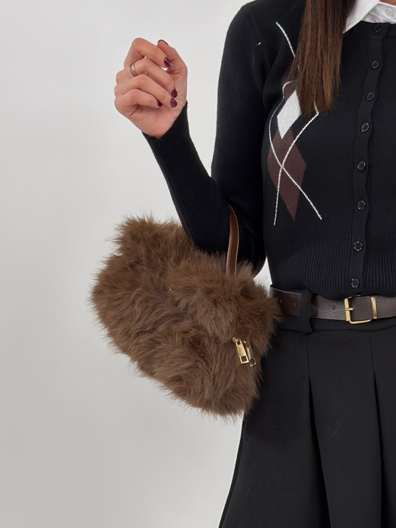 Borsa - Peluche Marrone