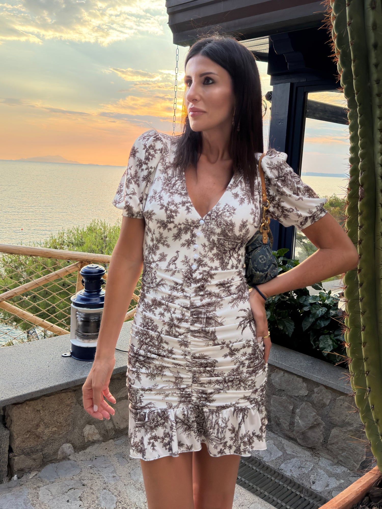 Abito - Toile De Jouy Floreal Marrone