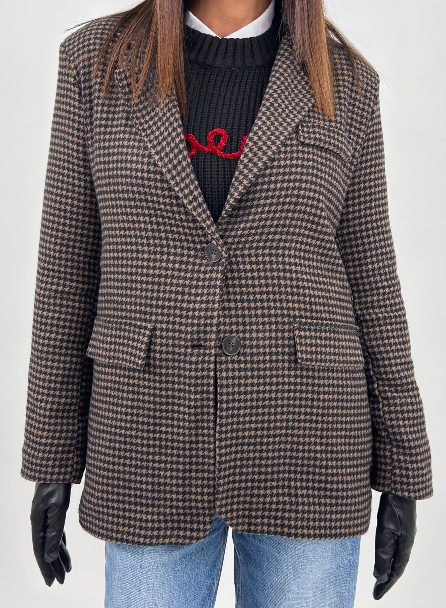 Giacca - York Piede De Poule Marrone