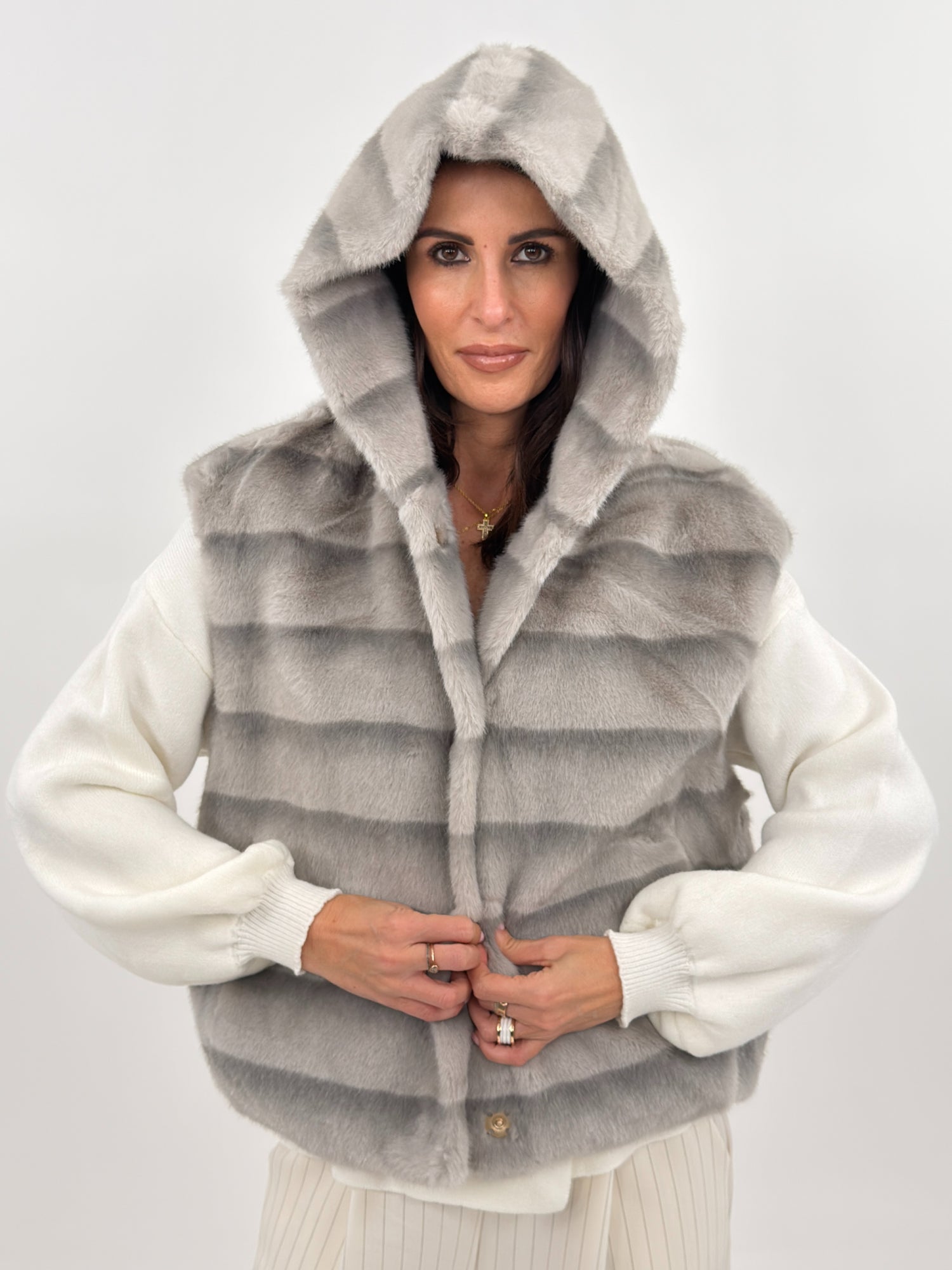 Pelliccia Smanicata - Helsinki Grigio Perla