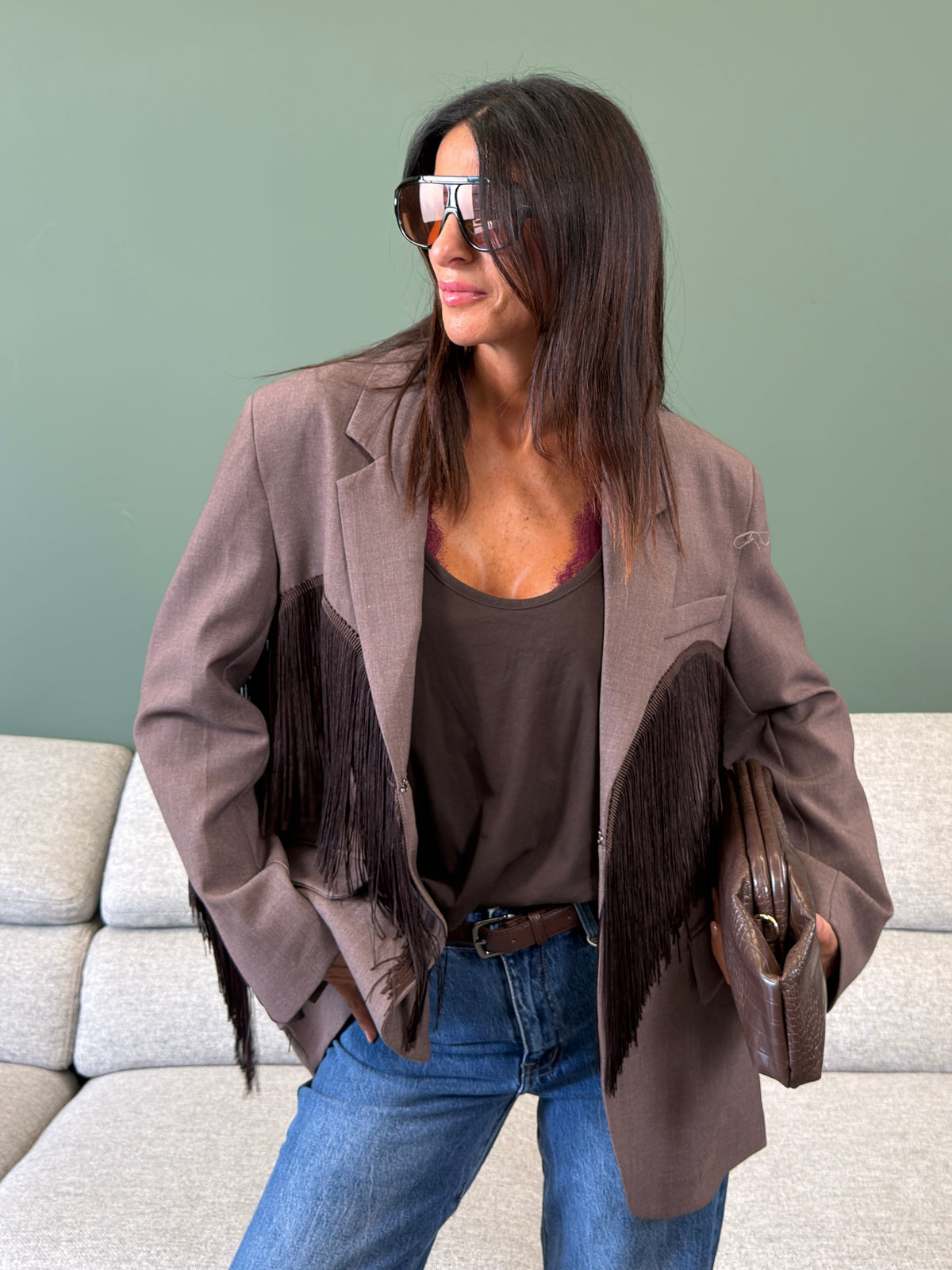 Giacca - Marilyn Marrone Chiaro By Lumina