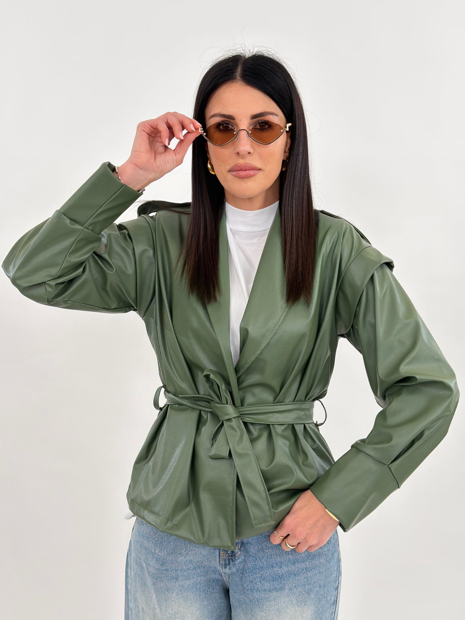 Giacca - Beatrix Ecopelle Verde Militare