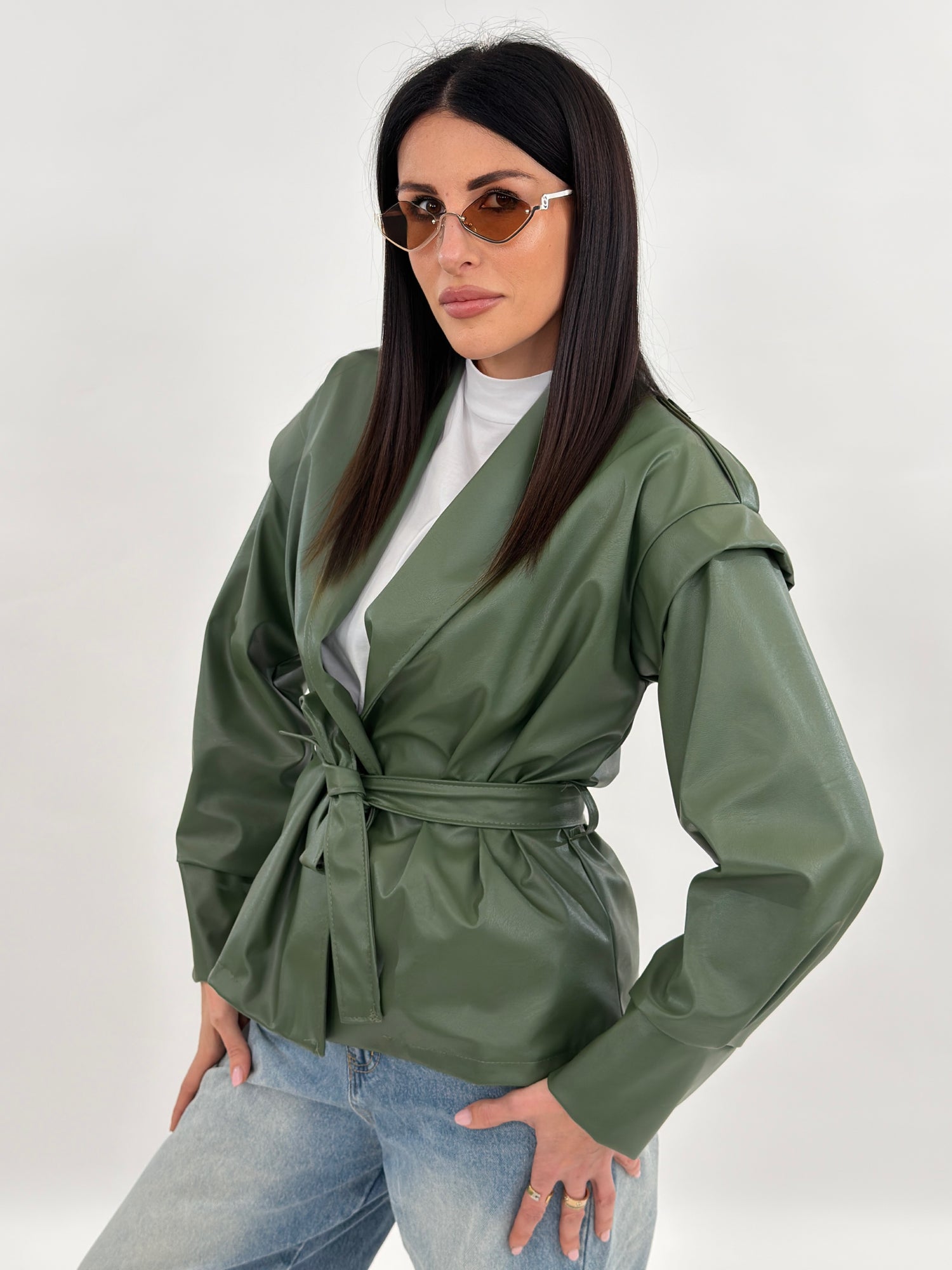 Giacca - Beatrix Ecopelle Verde Militare