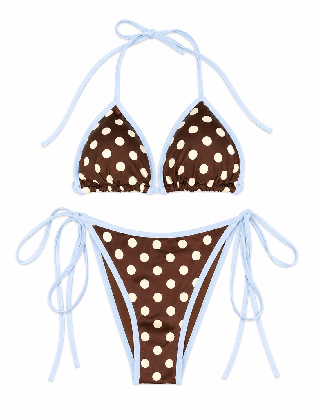 Costume Bikini - Pois Marrone