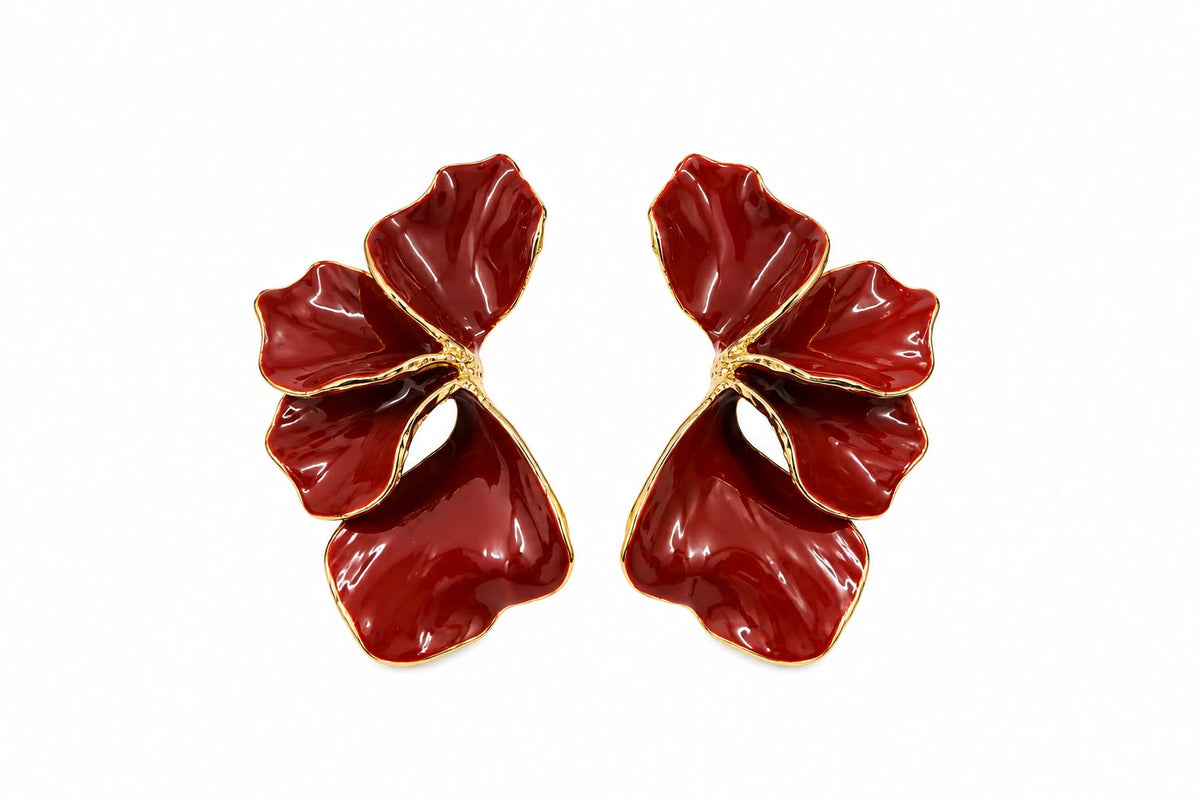 Orecchini - Fleur Burgundy
